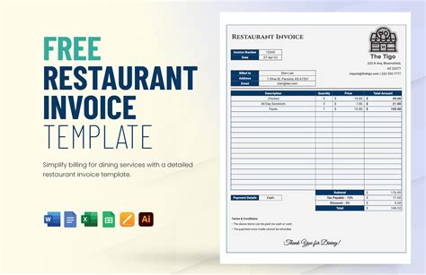 Restaurant Bill Example Printable