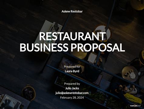 restaurant business proposal template