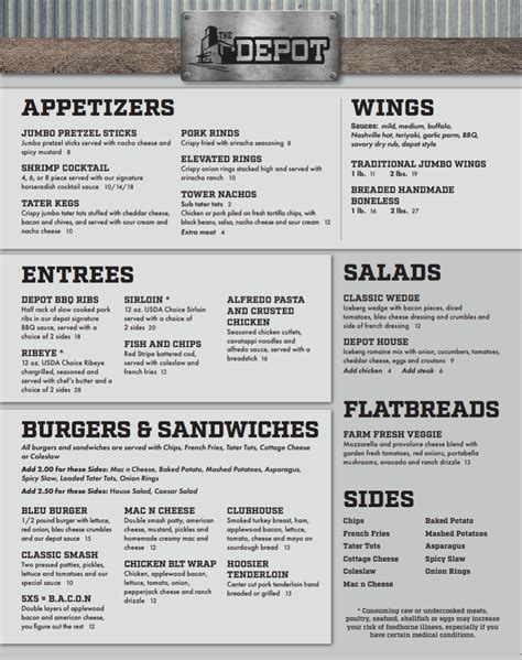 Restaurant Depot Menu