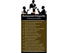 restaurant etiquette signage