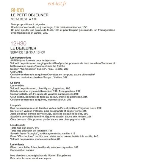 restaurant le frank menu