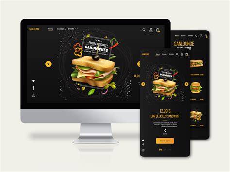 restaurant website design dribbble