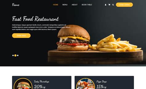 restaurant website html and css template