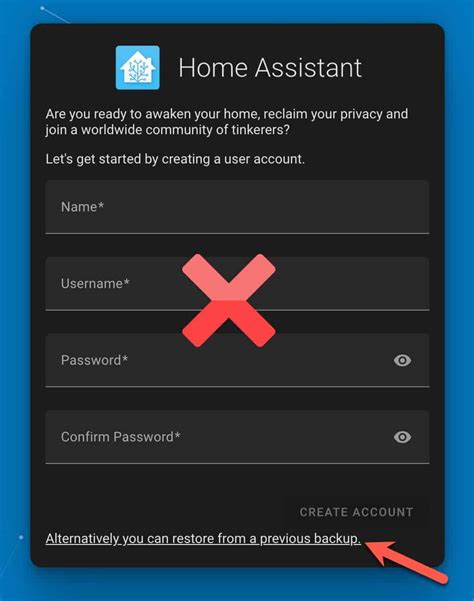 restore home assistant from command line