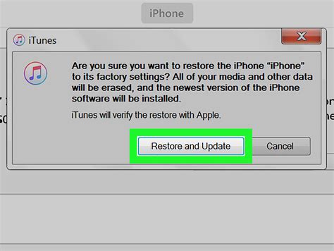 restore iPhone in iTunes