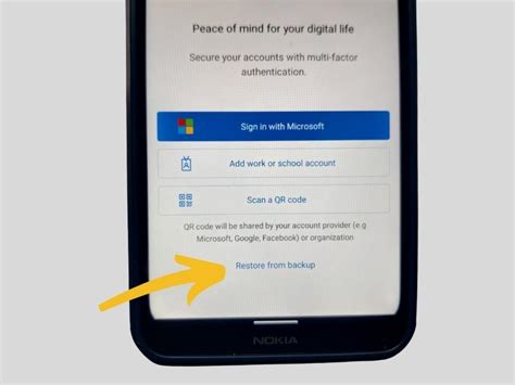 restore microsoft authenticator from android to iphone