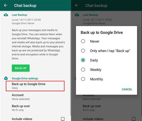 restore whatsapp data from google backup