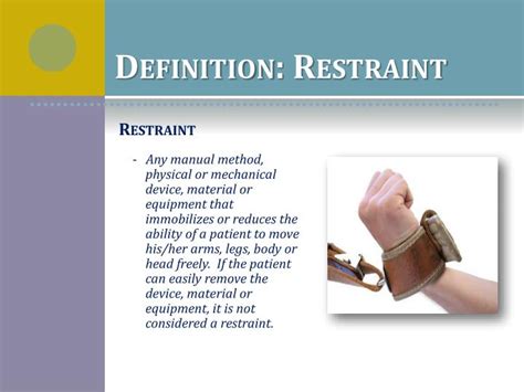 restraint meaning in english