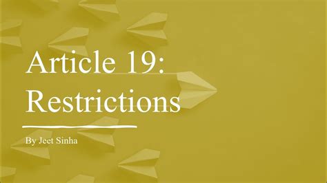 restrictions under article 19 2