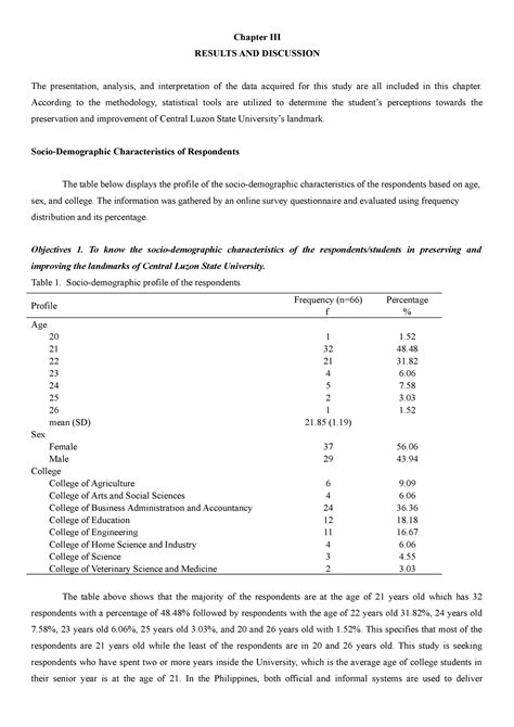 results and discussion in quantitative research example