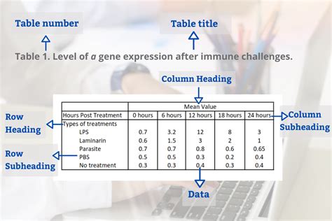 results and discussion table example
