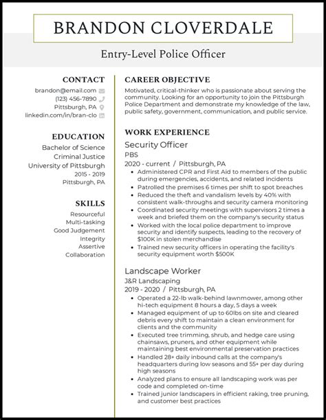 Police Officer Resume Sample & Writing Guide Resume Genius