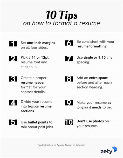 Resume Formatting Tips Resume tips, Job resume template
