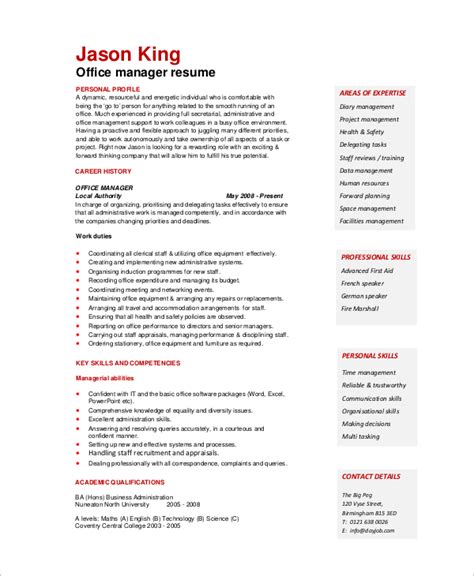 Office Assistant Sample Resume