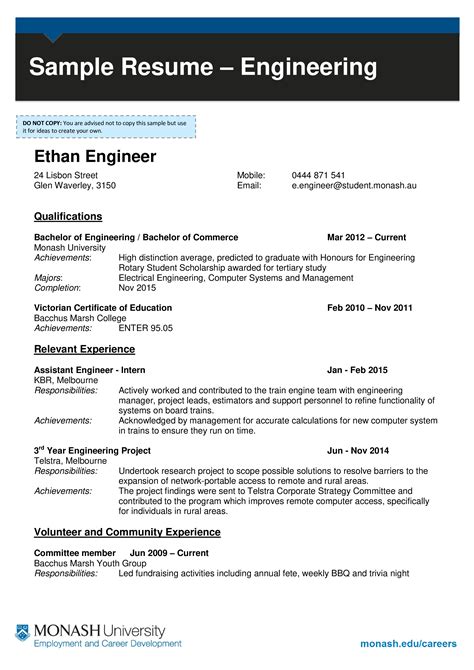 Resume format for Freshers Engineers Cse Job resume
