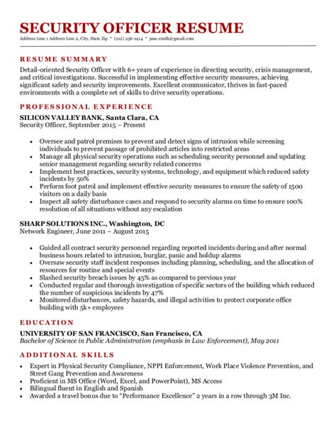 Private Security Officer Resume Samples QwikResume