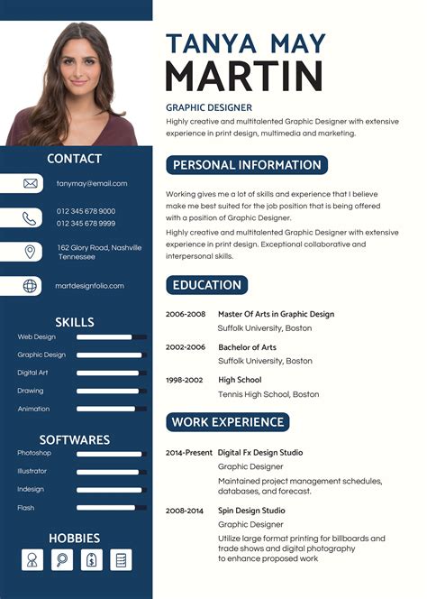 Creative Resume Template Word, Modern CV Template Design