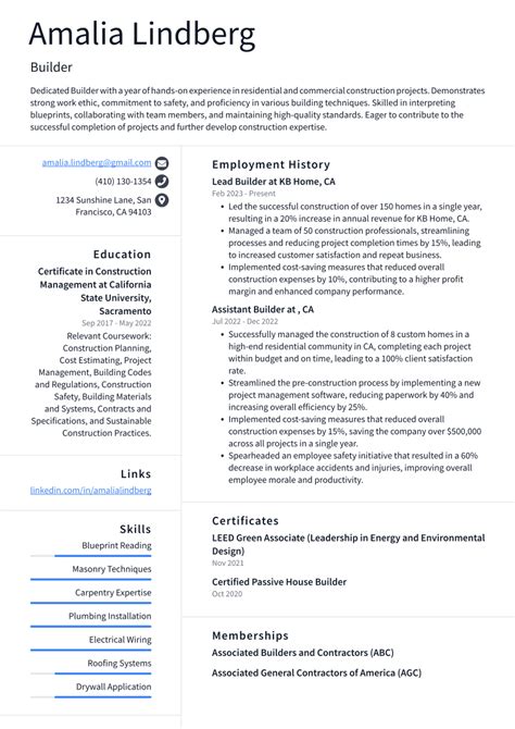 resume builder objective examples