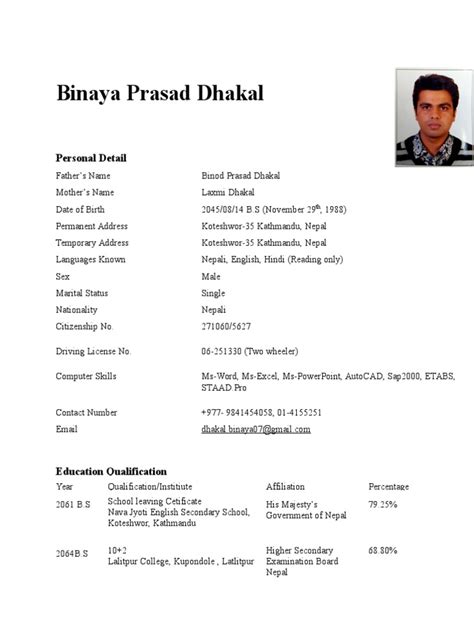 resume meaning in nepali with example