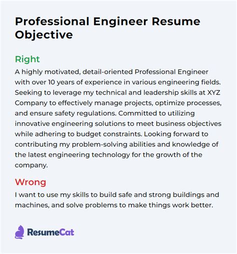 resume objective examples engineering