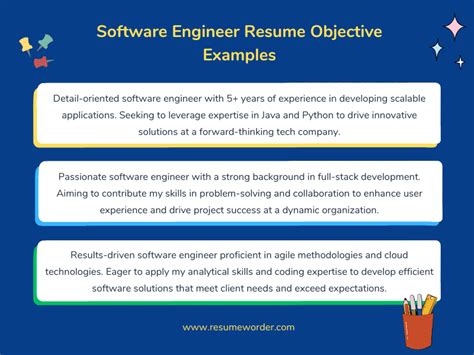 resume objective statement for software engineer