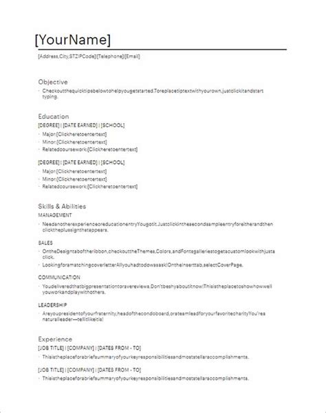 Easy Resume Templates With Fill In The Blanks Resume Template Cover