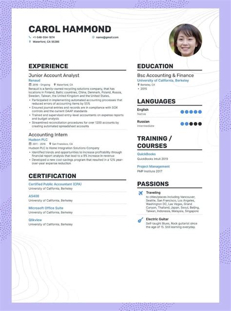 resume sample with job description