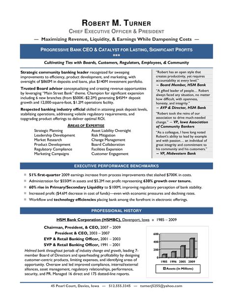 resume templates for banking