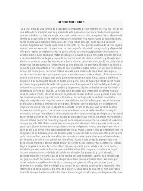 Viral Resumen Del Libro La Perla Update