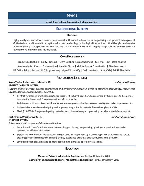 Civil Engineering Internship Resume Resume Sample