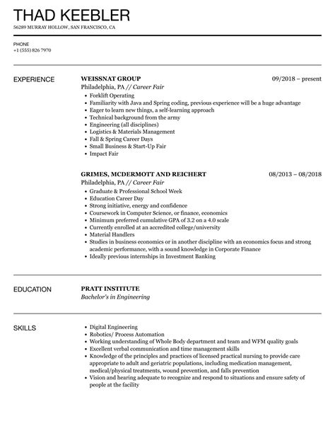 career fair resume