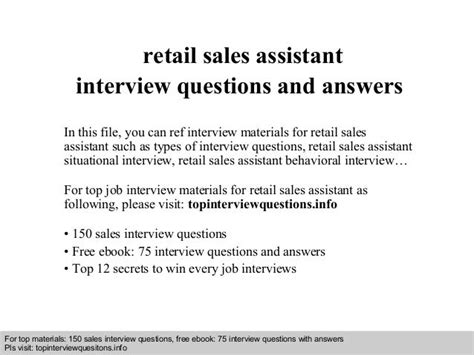 retail assistant interview questions and answers pdf