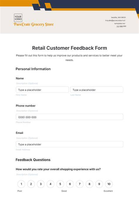 retail store feedback form template