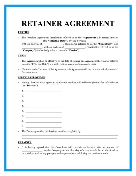 Consulting Retainer Agreement Sample HQ Template Documents