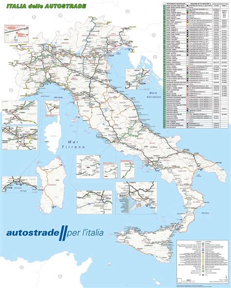 rete autostradale italiana cartina