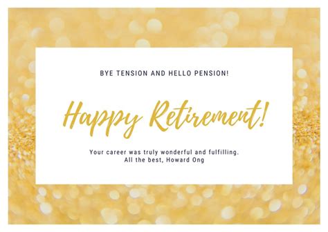 retirement card template for word free