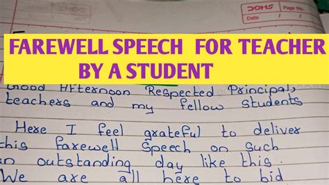 retirement speech for teacher by student