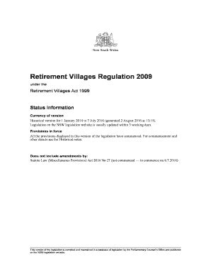 retirement village act nsw 2019