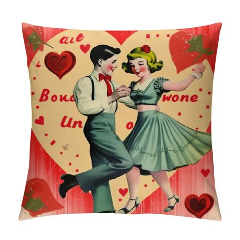Retro Valentines Throw Pillows