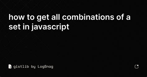 Return Combinations Javascript