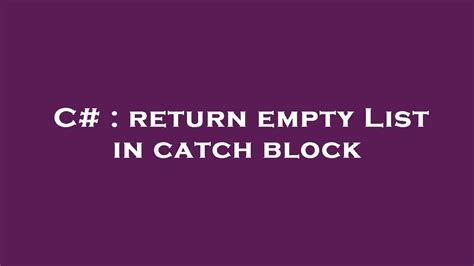 return empty list