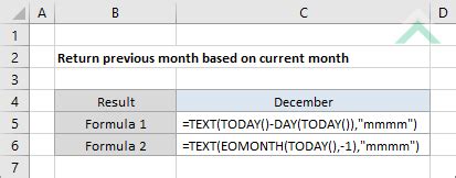 return last month in excel