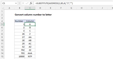 Return Letter Number In Excel