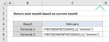 return next month in excel