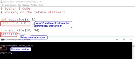 return statement in python geeksforgeeks