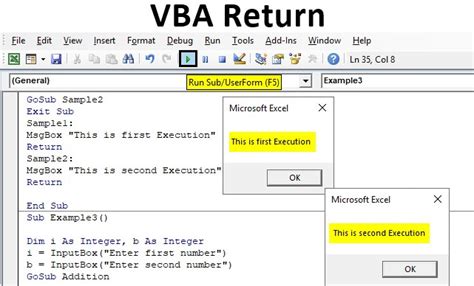 Return Statement Vba