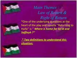 Latest Return To Haifa Summary