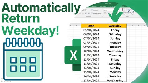 return weekday based on date excel