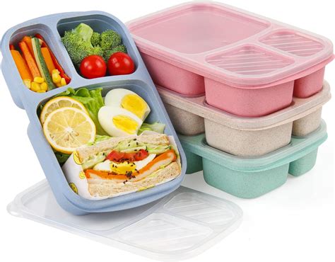 GLiving Bento Box Microwave Safe Lunch Box with Reusable Flatware