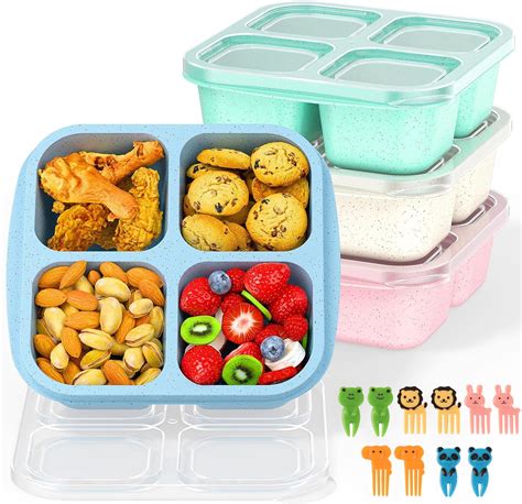 GLiving Bento Box Microwave Safe Lunch Box with Reusable Flatware